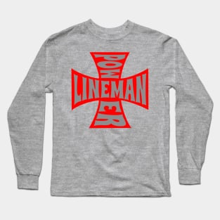 Power Lineman Maltese Cross Long Sleeve T-Shirt